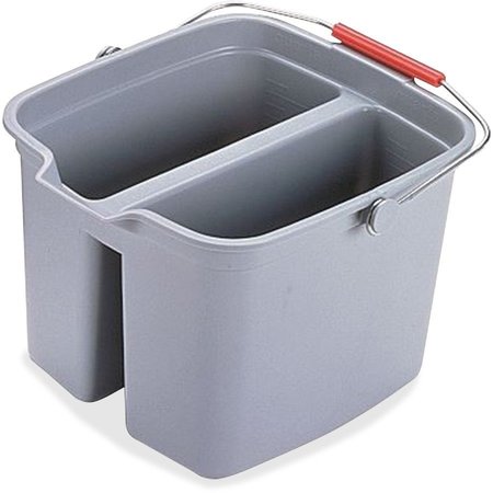 Rubbermaid Commercial Double Pail, 10.1" H, Gray, Plastic RCP261700GYCT